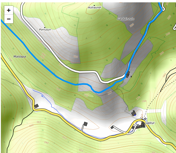 Detalle del mapa de la Vuelta a Geoparkea