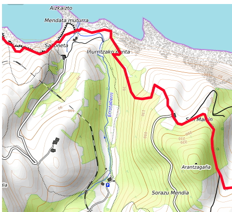 Geoparkea. Maparen detailea